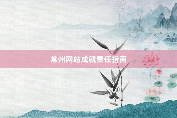 常州网站成就责任指南